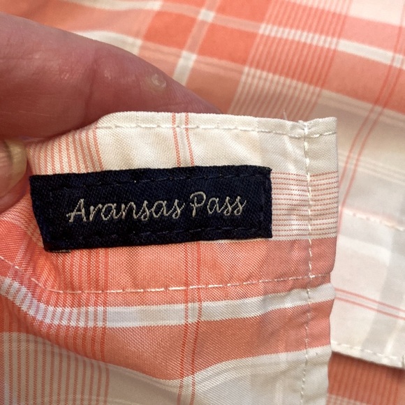 Magellan Fish Gear Mens Sz S Long Sleeve Relaxed Fit Vented Orange/Peach Plaid - Picture 11 of 16